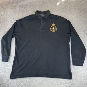 Vintage Polo Ralph Lauren  Mens Rugby‎ Crest Sweatshirt Heavy Black XL